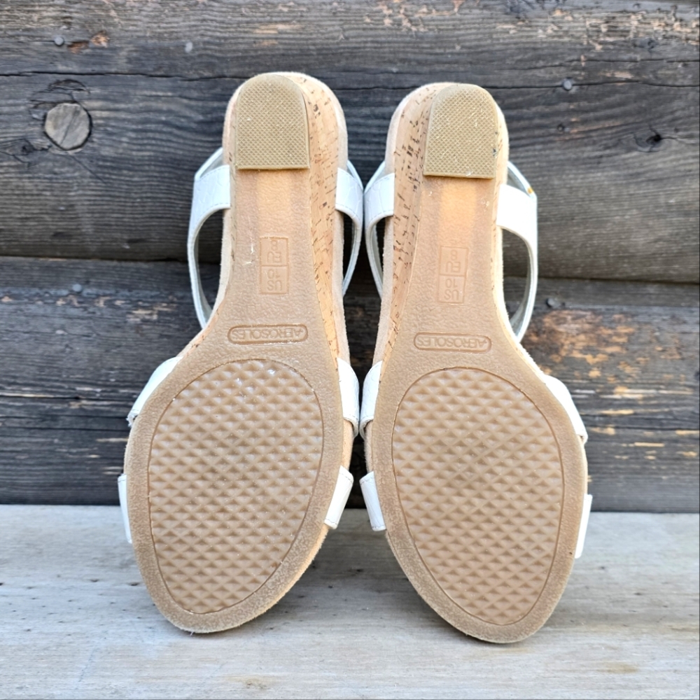 AEROSOLES Plushlow Modern Costal Minimalist Cork Wedge Comfort Sandal 10M - Picture 14 of 15